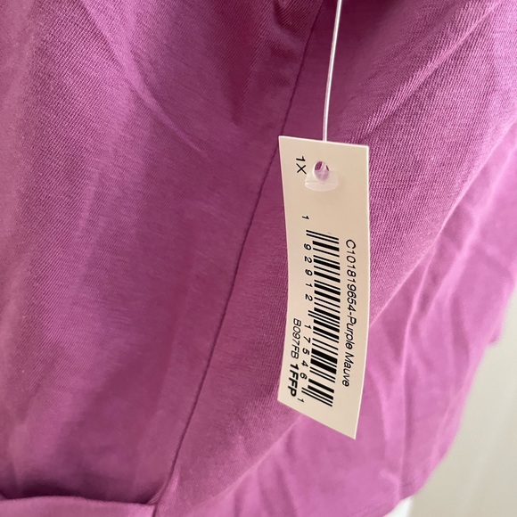 NWT Core10 Amazon Essentials Sleeveless Twisted Front Mauve Top Plus Size 1X - Picture 8 of 10